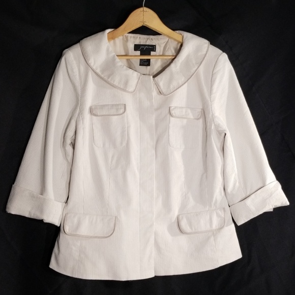 Josephine 14P beige & white seersucker jacket - Picture 2 of 8